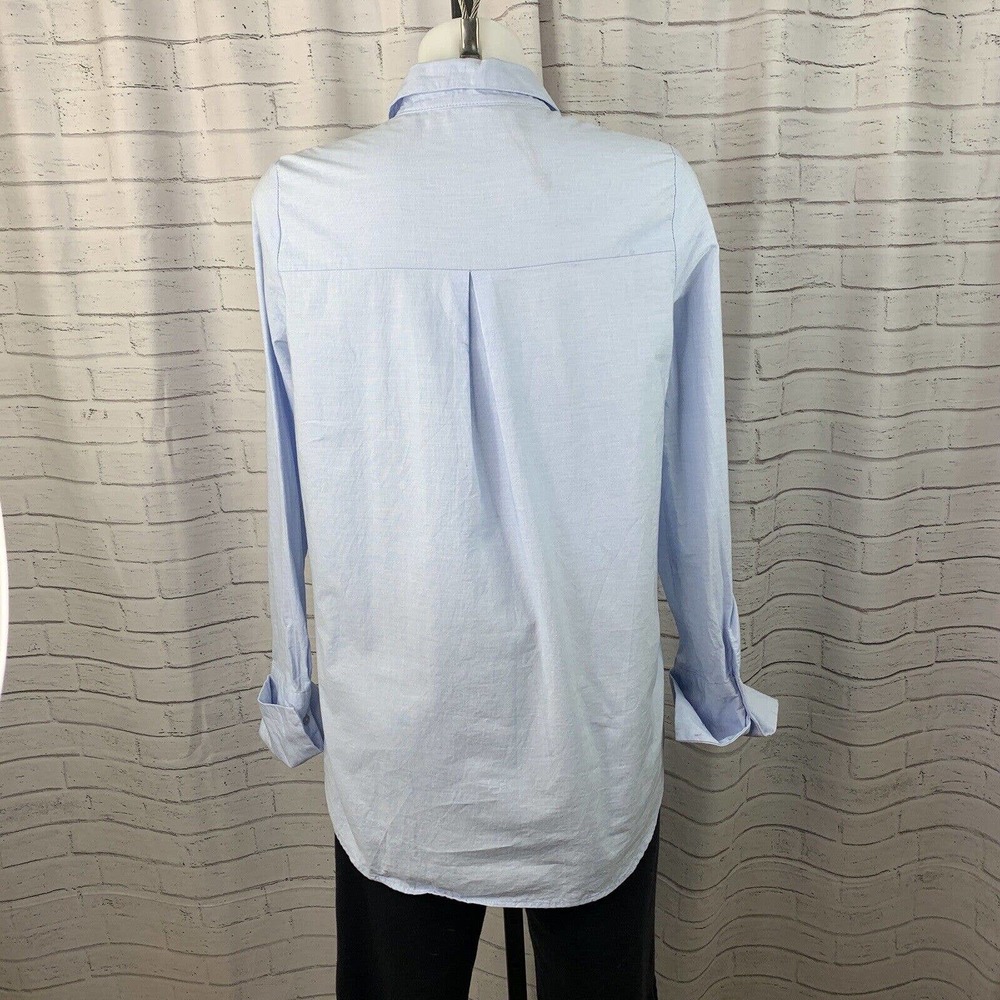 Zara Basic Women's Button Up Top Size Medium Blou… - image 5